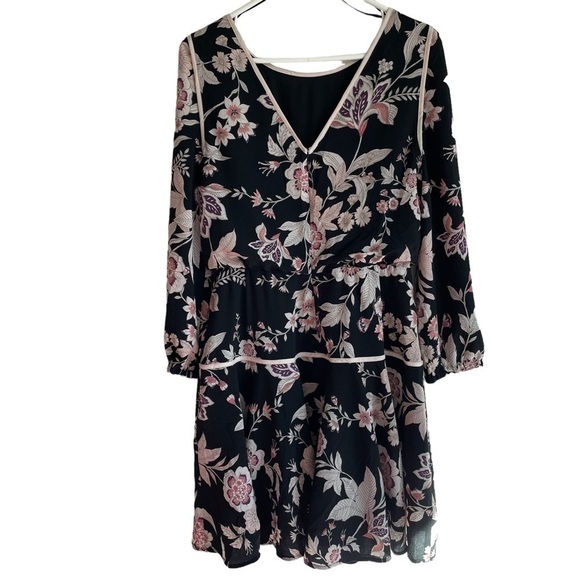 Eliza J Black Pink Floral V Back Cocktail Dress, Size 8 - Picture 7 of 11